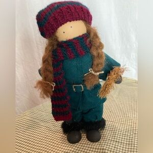 Vintage Lizzie High 10.5 inch wooden winter doll
